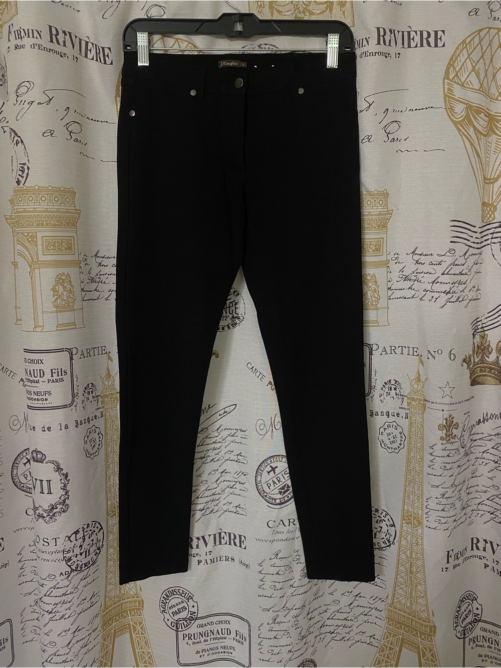 J McLaughlin Pants Black Sz 2 Sstretch Faux Front Pocket